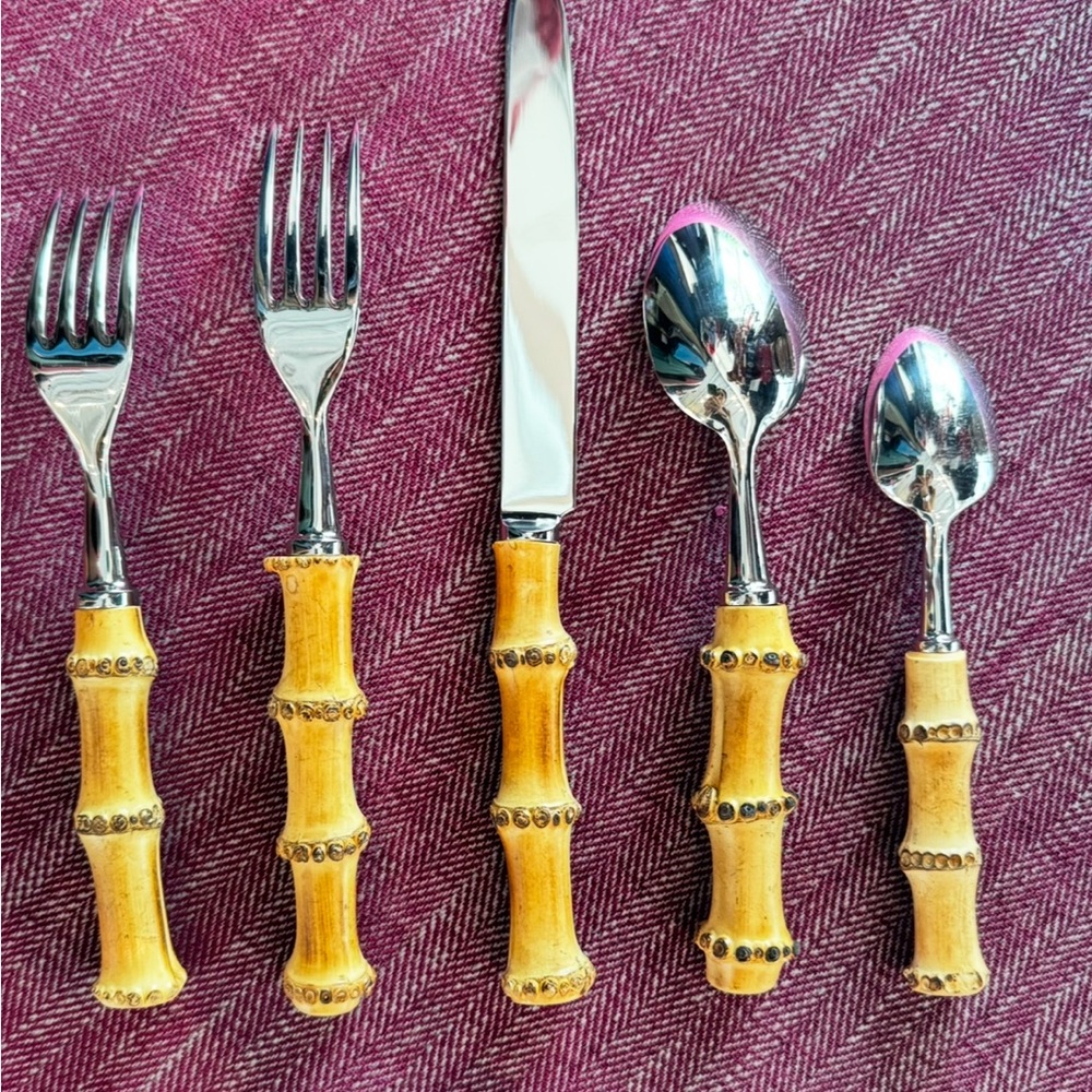 Alain Saint-Joanis Tan and Silver Flatware Set